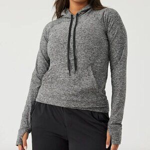 Outdoor Voices CloudKnit Pullover Hoodie Heather Grey Athleisure Women's Large